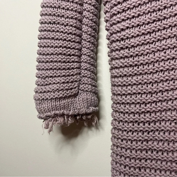 FREE PEOPLE Woodstock Boho Longlined Fringe Knit Pockets Cardigan - Picture 11 of 11